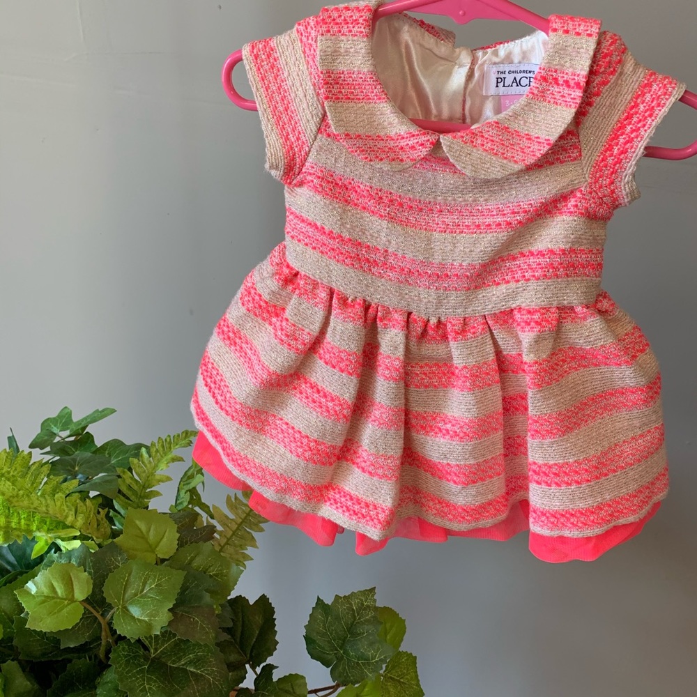 NWOT neon tweed tulle dress